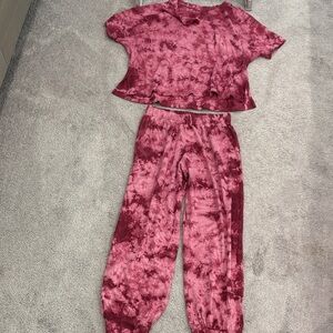 Vibrant Pink Tie-Dye Loungewear Set